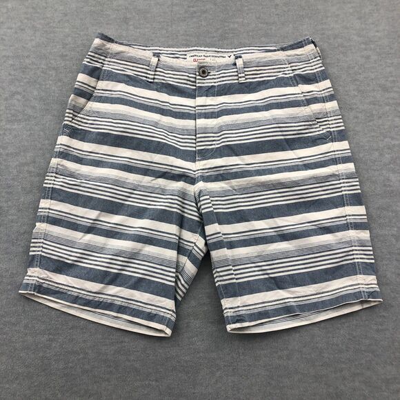American Eagle Outfitters Other - American Eagle Shorts Mens Size 36 Classic Fit Striped White Blue 9" Inseam